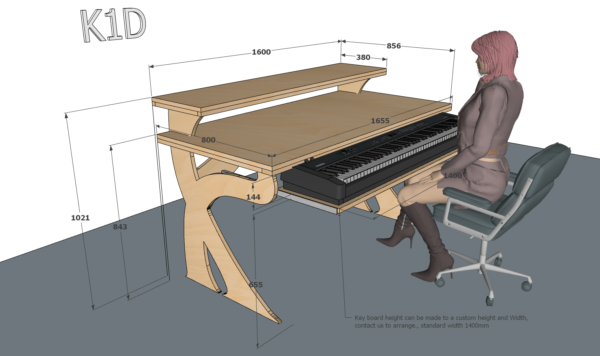 K1D Composer studio desk Dimensions