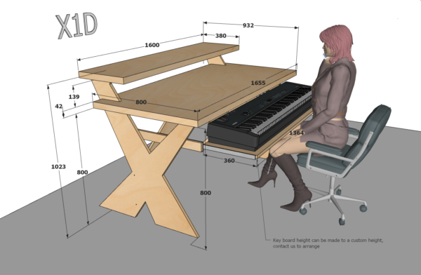 X1D composer producer desk Dimensions